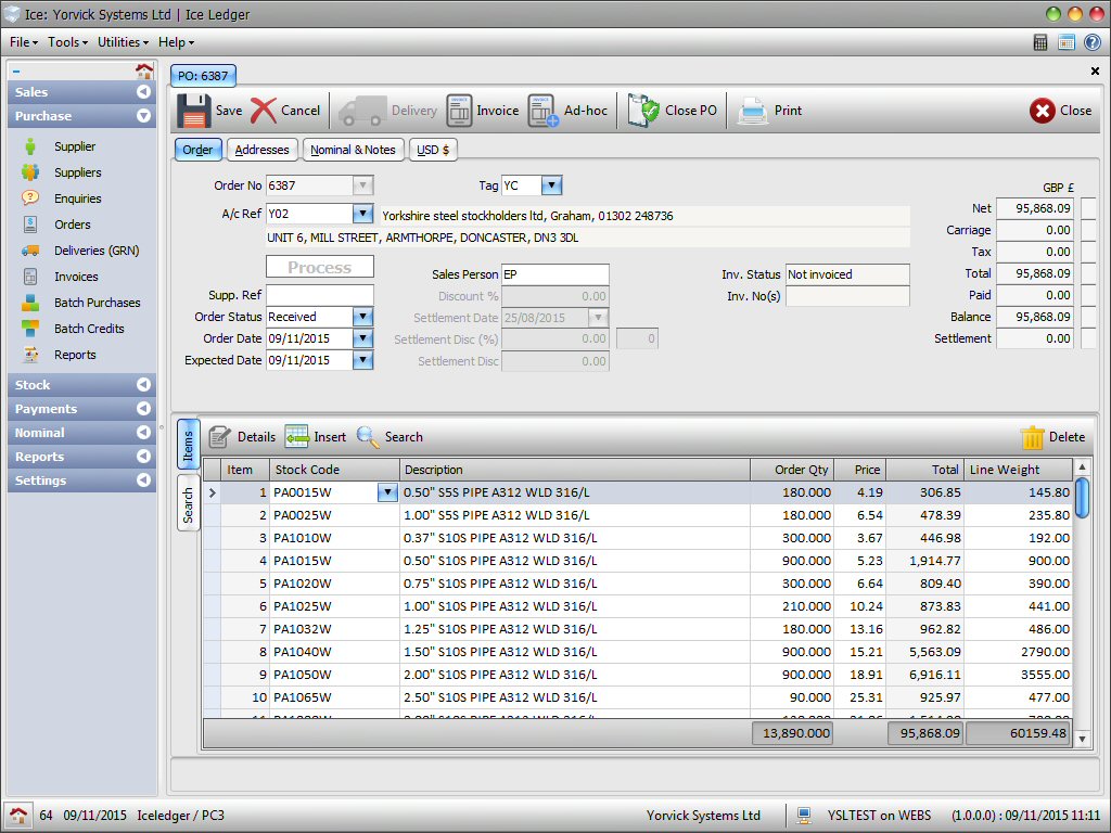 Purchase Order Purchase Order