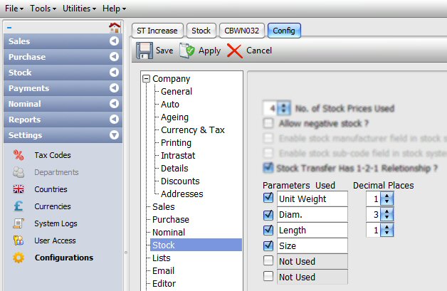 Stock Item Custom Fields Stock Item Custom Fields